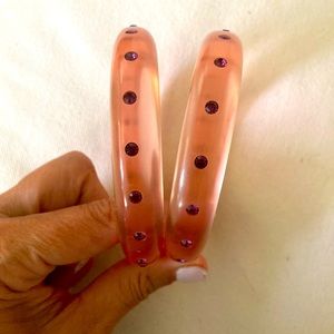 Pink acrylic bracelet set